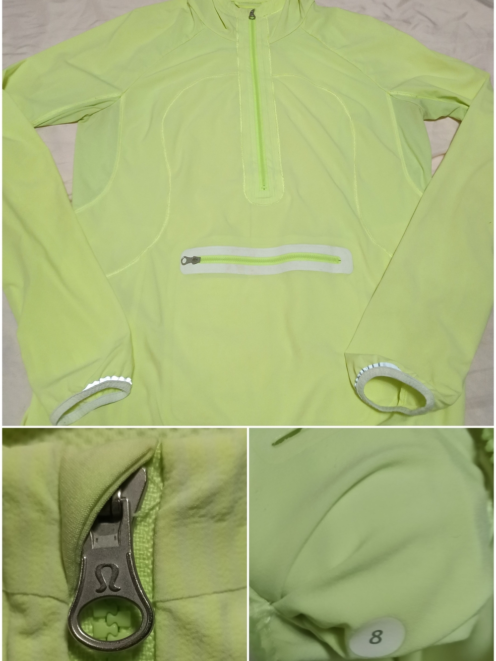 Lululemon Run: Reflect Pullover – Size 8 – Neon Yellow